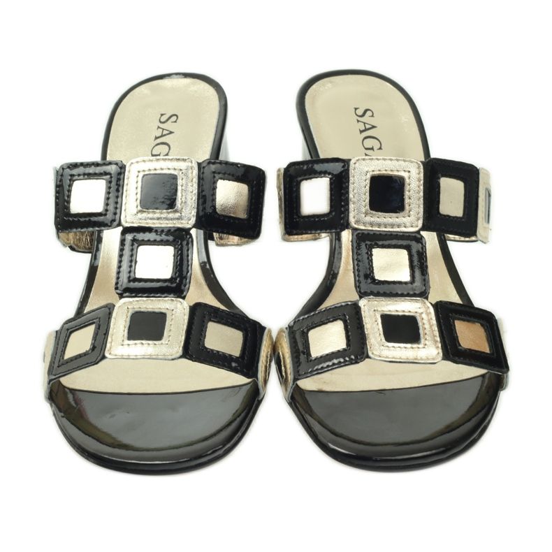 Fekete-arany Sagan papucs sárga 4