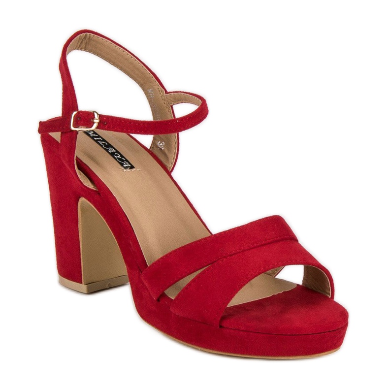 Milaya Divatos magas sarkú szandál piros 1