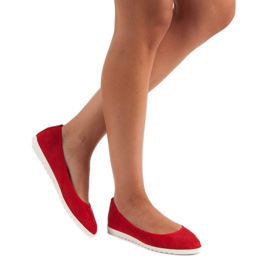 Sun Color Áttört velúr balerinák piros 2 Sun Color Áttört velúr balerinák piros 2