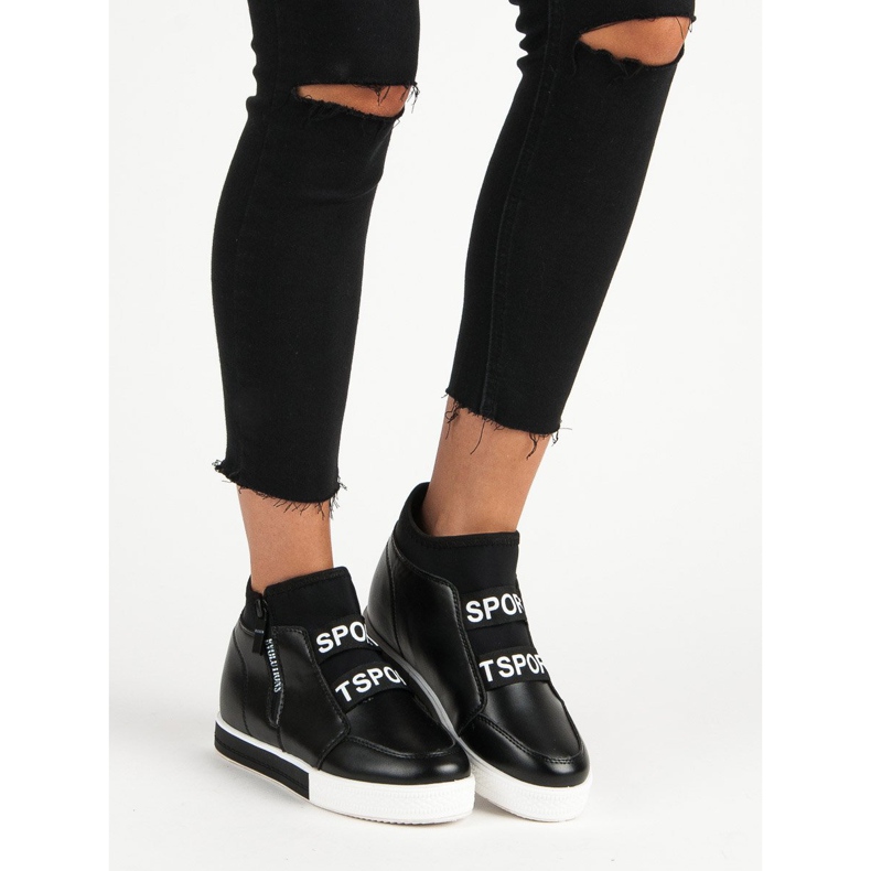 Fekete tornacipő cipzárral 1