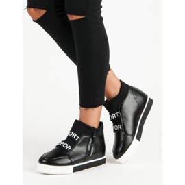 Fekete tornacipő cipzárral 2