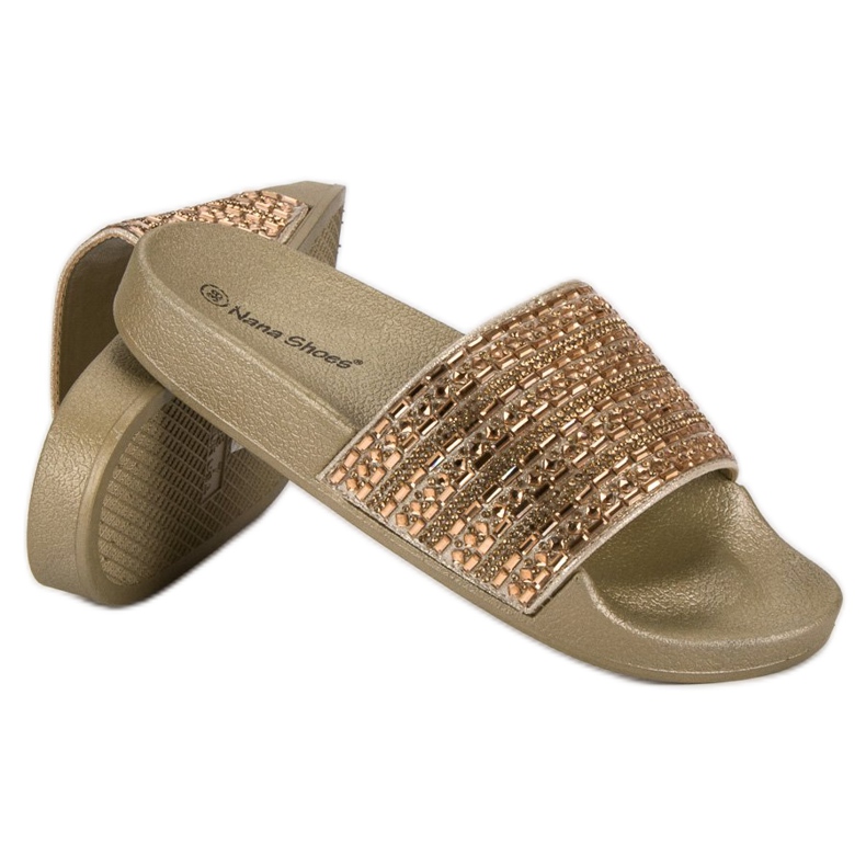 Elegáns arany papucs aranysárga 2