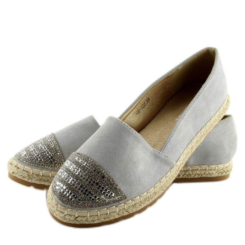 Szürke női espadrillák H8-102 Ezüst 1