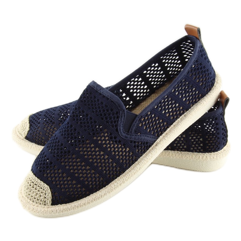 F01B Navy sötétkék hálós espadrillák 1
