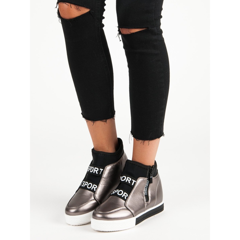 Grafit tornacipő cipzárral barna szürke 1