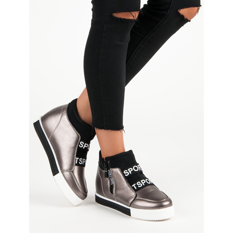 Grafit tornacipő cipzárral barna szürke 2