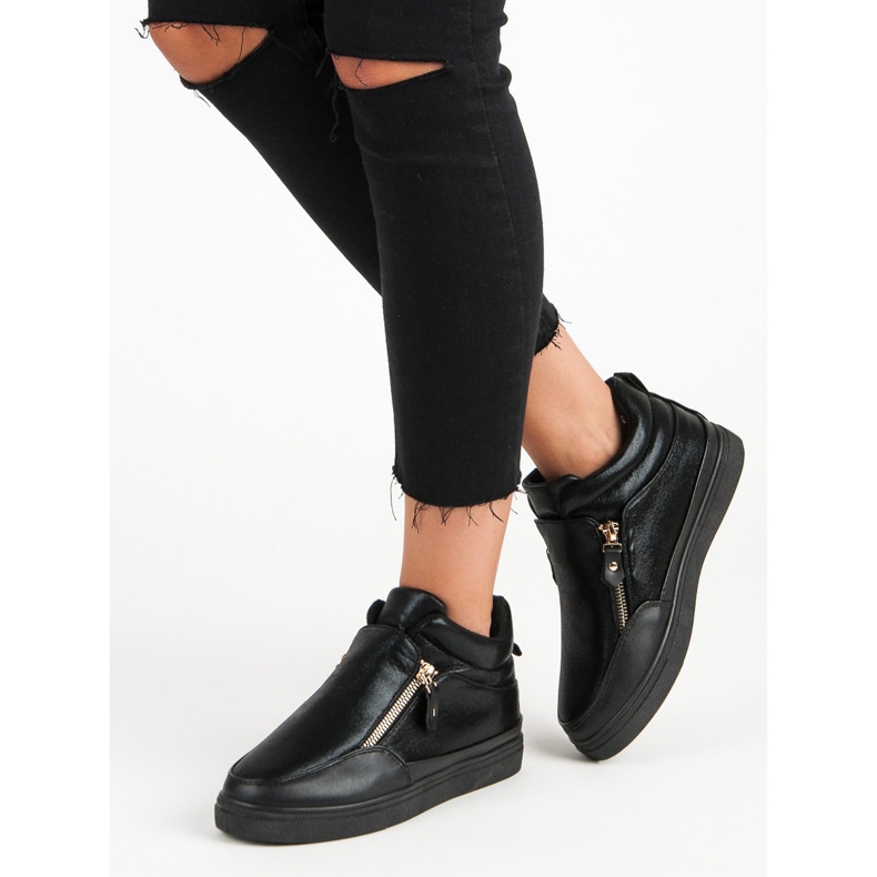 Lgm Fekete tornacipő cipzárral 2