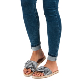 Seastar Ellenőrzött fekete papucs fehér 1