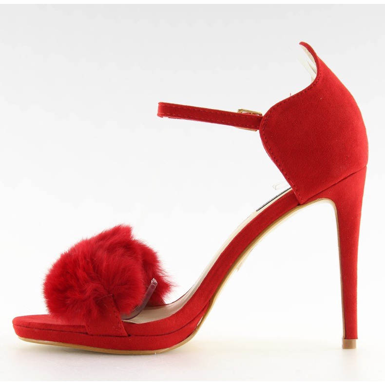 Piros szandál magassarkún L6120 Red 2