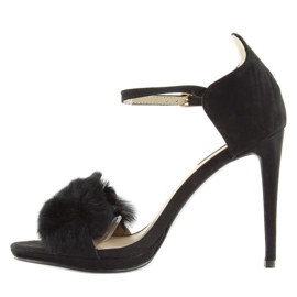 Fekete szandál magas sarkú L6120 Fekete 2