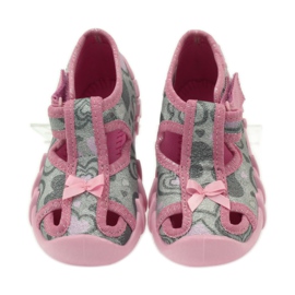 Befado 190P084 papucs fényes szál szürke rózsaszín 4