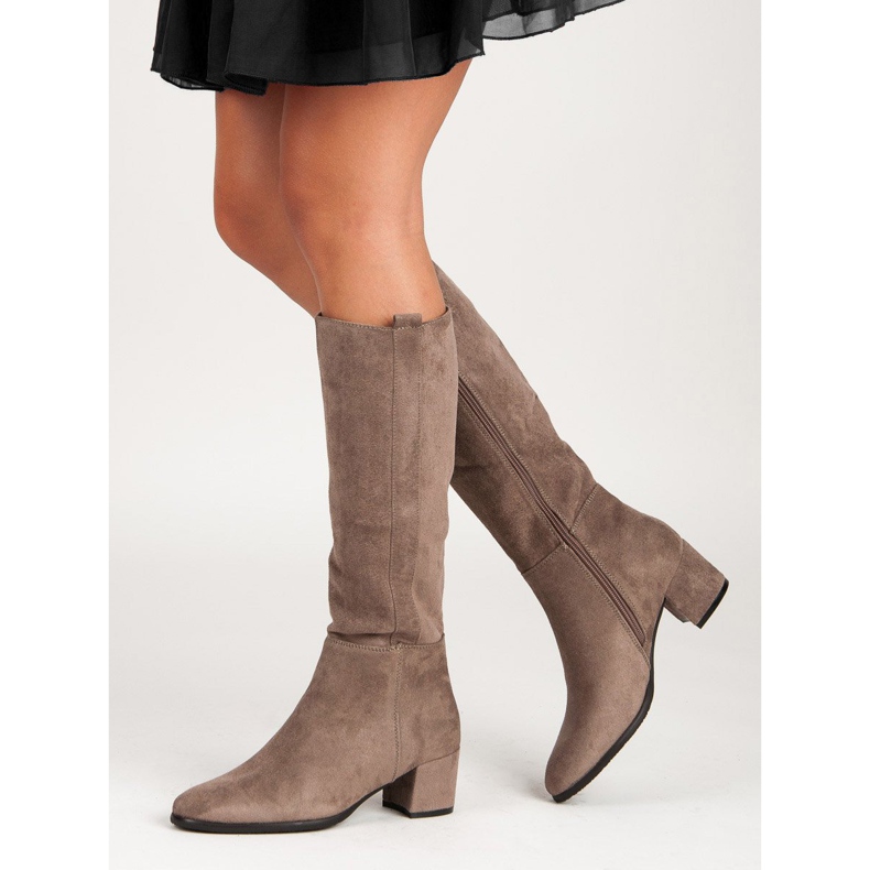 Filippo Bézs színű magas sarkú csizma 2