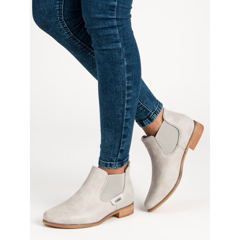 Filippo Bézs színű, áttört csizma szürke 1 Filippo Bézs színű, áttört csizma szürke 1