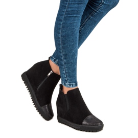 Filippo Ék sarkú velúr bokacsizma fekete 1