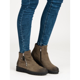 Alacsony csizma a VINCEZA cipzáron zöld 1