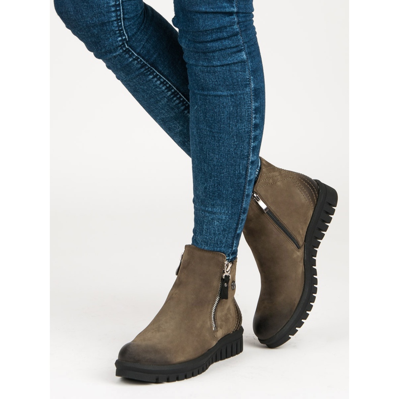 Alacsony csizma a VINCEZA cipzáron zöld 2