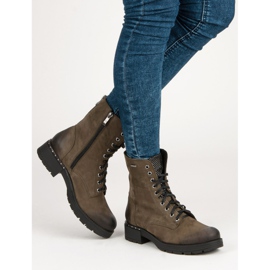 VINCEZA fűzős csizma zöld 2