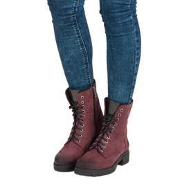 VINCEZA fűzős csizma piros 1