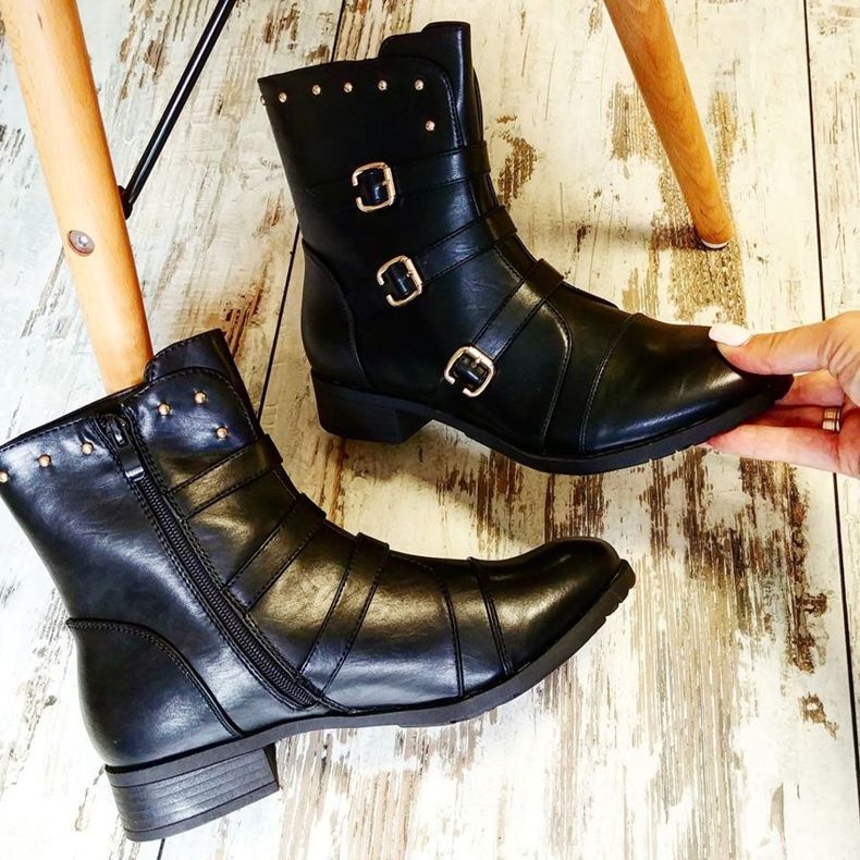 J. Star Klasszikus női csizma fekete 1