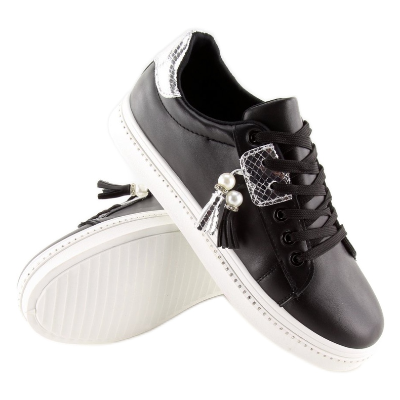 Fekete női tornacipő 88038 BLACK / WHITE 2