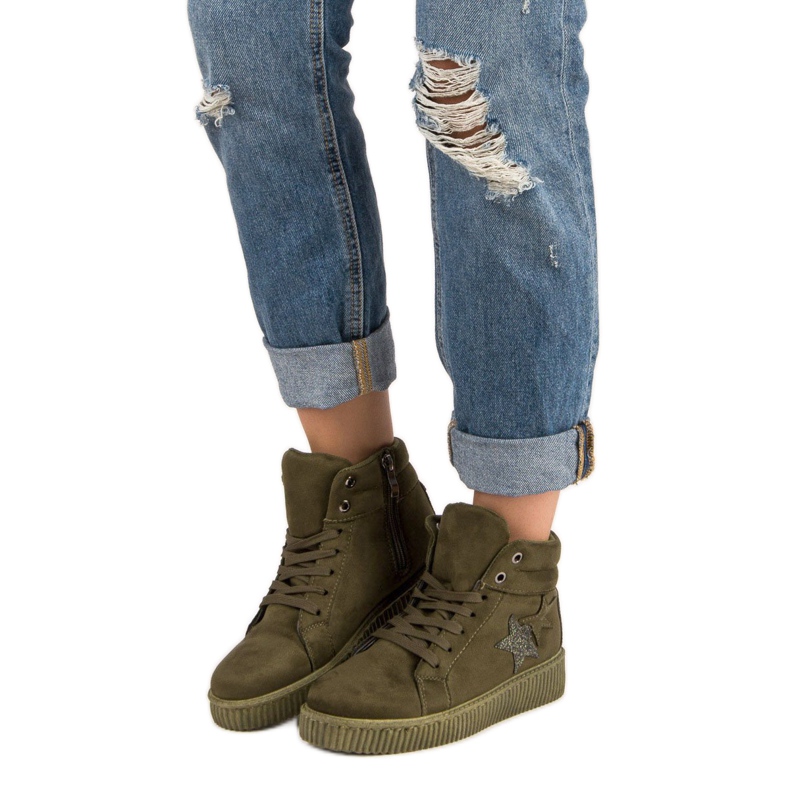 Mckeylor Suede Creepers Sneakers zöld 1