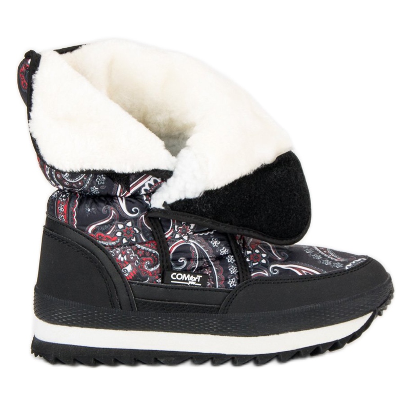 Hócsizma télre fekete piros 1