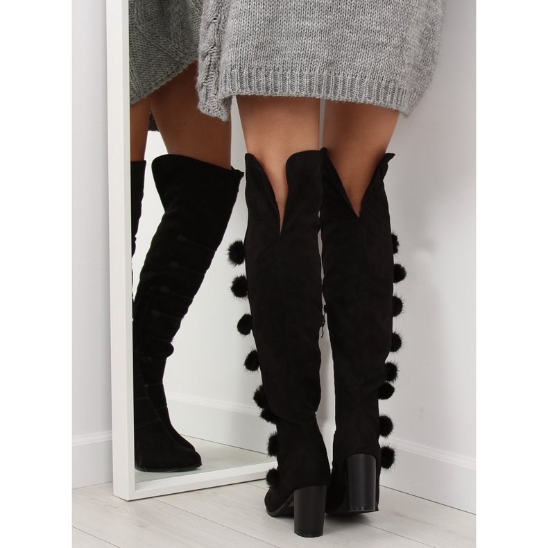 Fekete muskétás csizma FC-H115 fekete 2