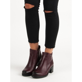 Bordó vinceza magas sarkú bokacsizma piros 1
