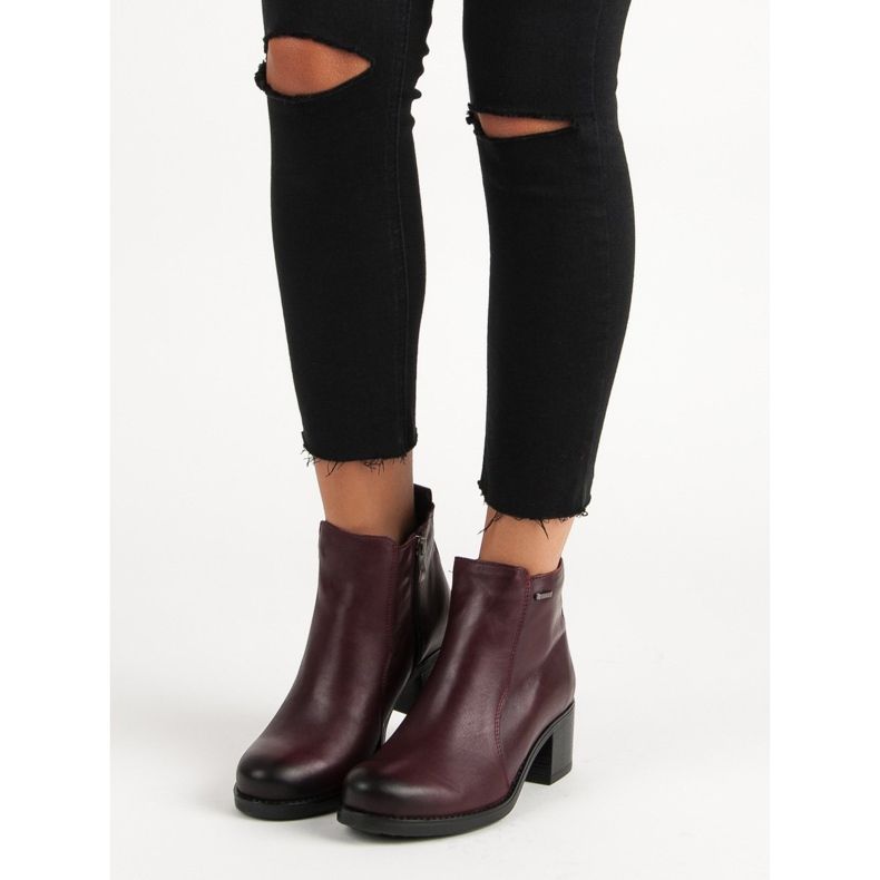 Bordó vinceza magas sarkú bokacsizma piros 1