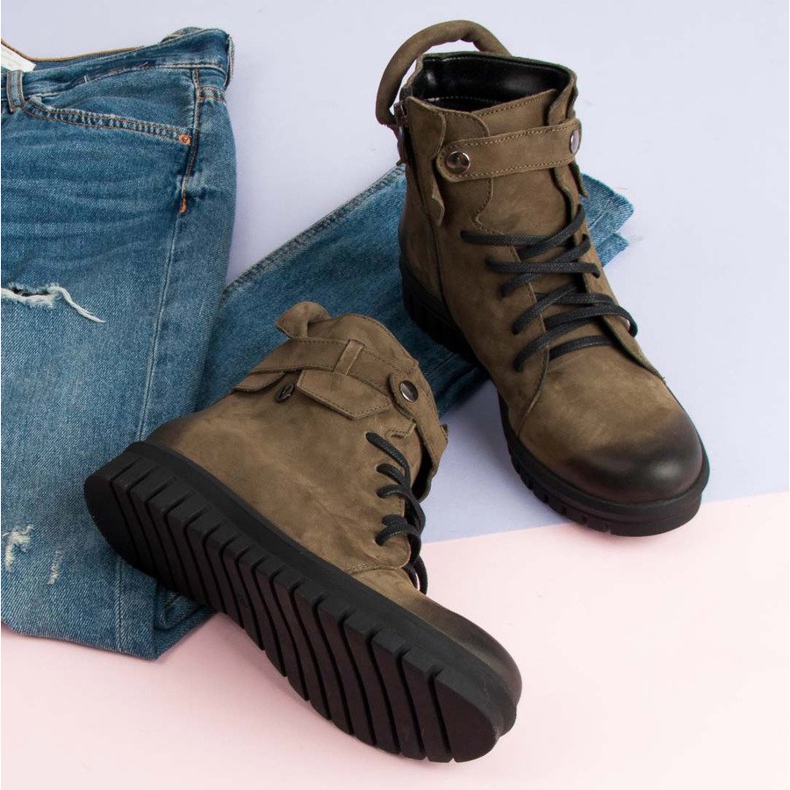 Khaki VINCEZA Workers csizma zöld 2