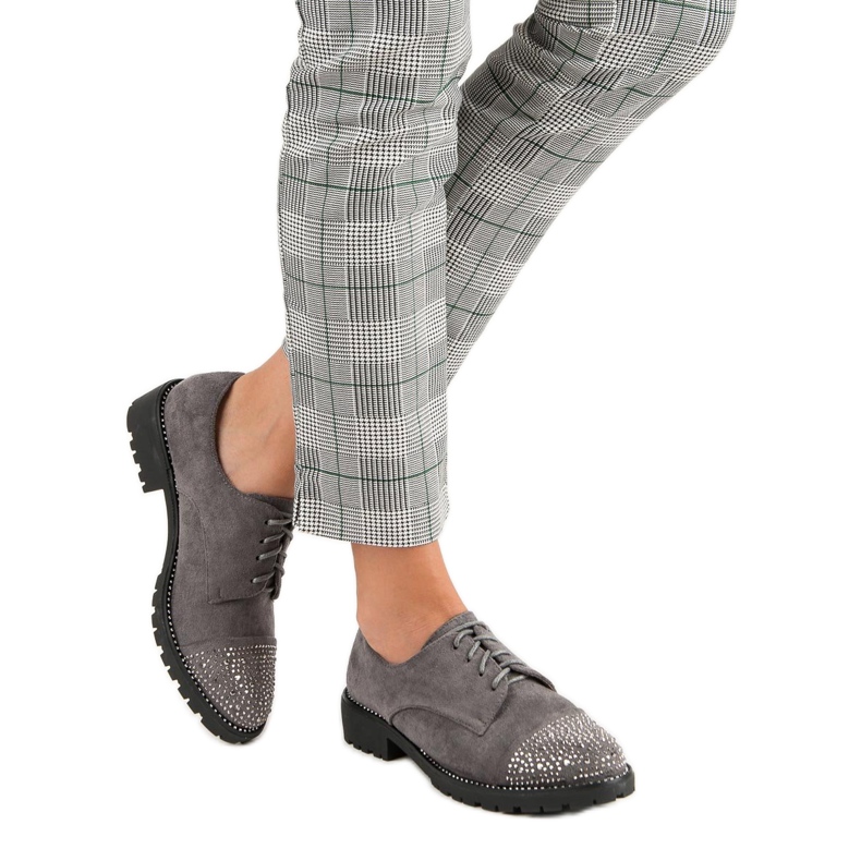 Bello Star Stílusos velúr cipő szürke 2