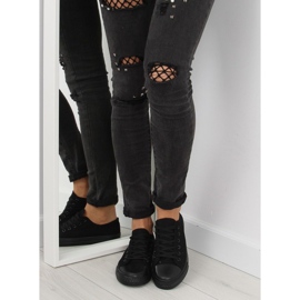 Fekete női egyszínű cipők NB176 Fekete 2