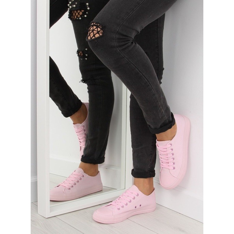 Női rózsaszín egyszínű cipők NB176 Pink 2