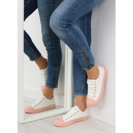 Női cipők fehér és rózsaszín BL97P FEHÉR / RÓZSASZÍNŰ 2