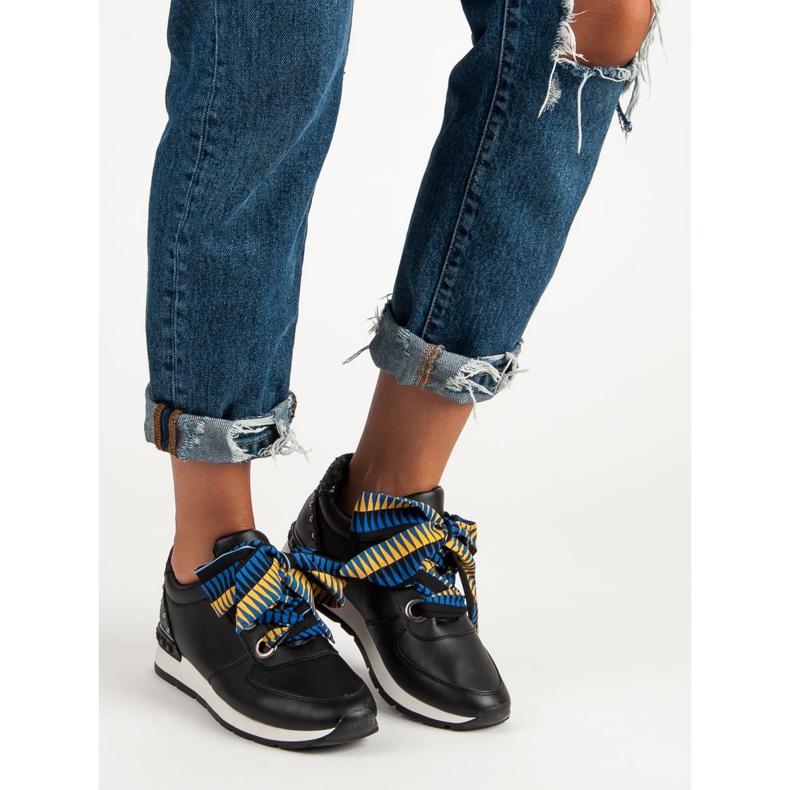 Divatos kötött cipők fekete 1