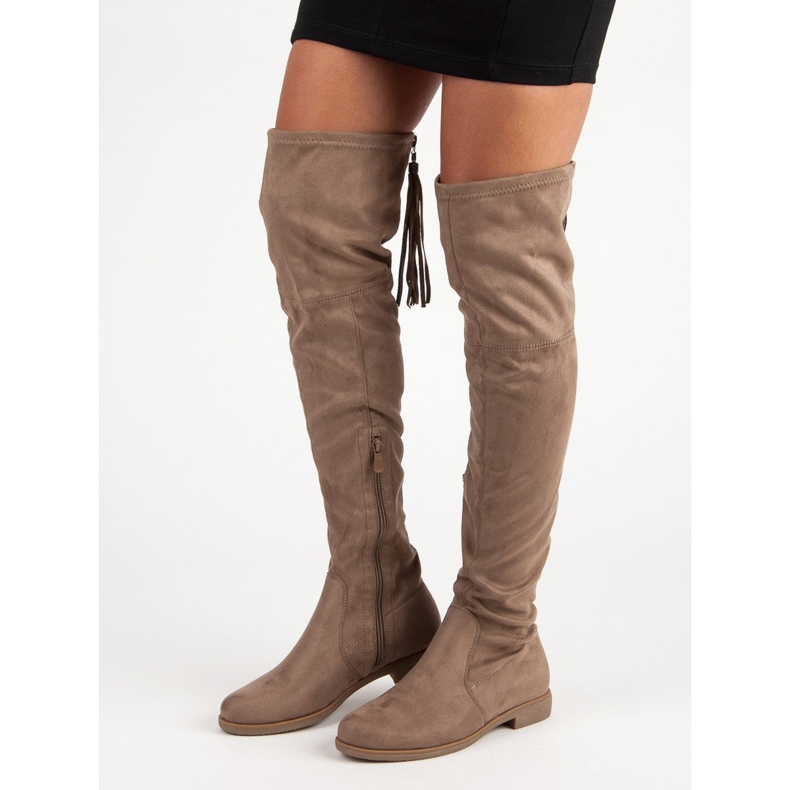 Super Me Velúr combcsizma barna 2