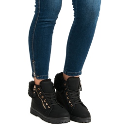 Meleg, kötött bokacsizma fekete 1