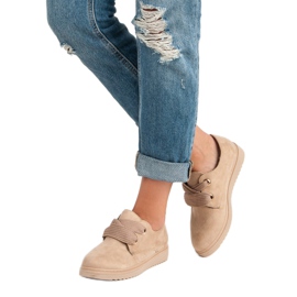 Velúr fűzős cipők barna 2