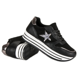 Divatos cipők a platformon fekete 1