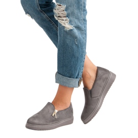 Velúr cipők szürke 2