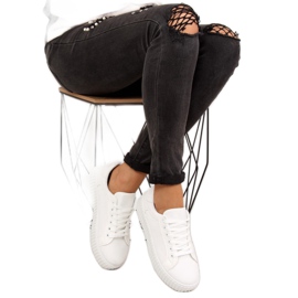 Fehér AX03 Fehér cipők, magas talppal 2 Fehér AX03 Fehér cipők, magas talppal 2