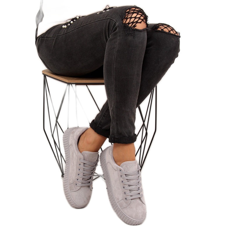 Szürke AX03 Szürke magas talpú cipők 2 Szürke AX03 Szürke magas talpú cipők 2