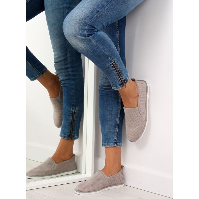Szürke, csúszós cipők LA08P Grey 1