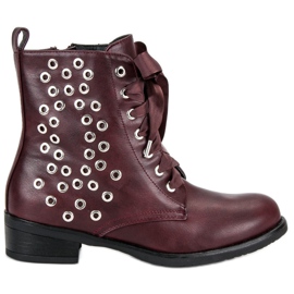 Fűzött bordó munkások piros 1