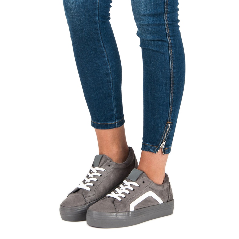 Sport Szürke velúr cipők 2