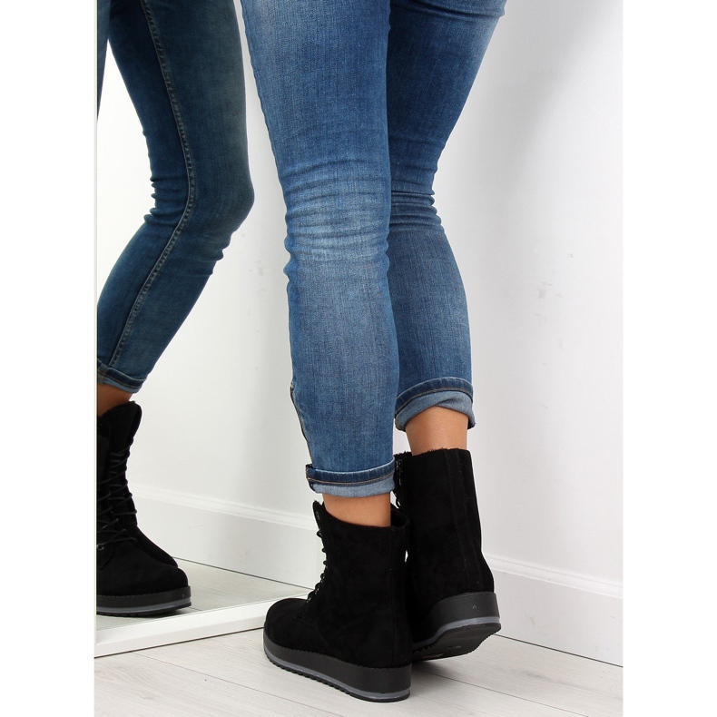 Fekete fűzős csizma 6207 Fekete 1