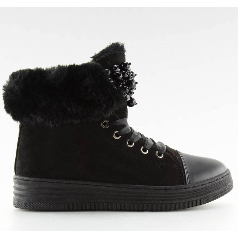 Fekete vastag szigetelésű cipők KK-97 Black 2