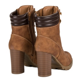 Kayla Kötve magas sarkú bokacsizma barna 1