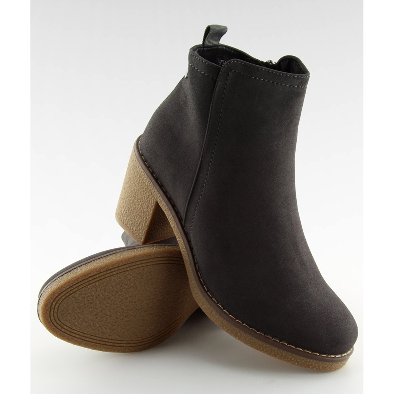 Szürke Magas sarkú csizma 7B670 Szürke 1