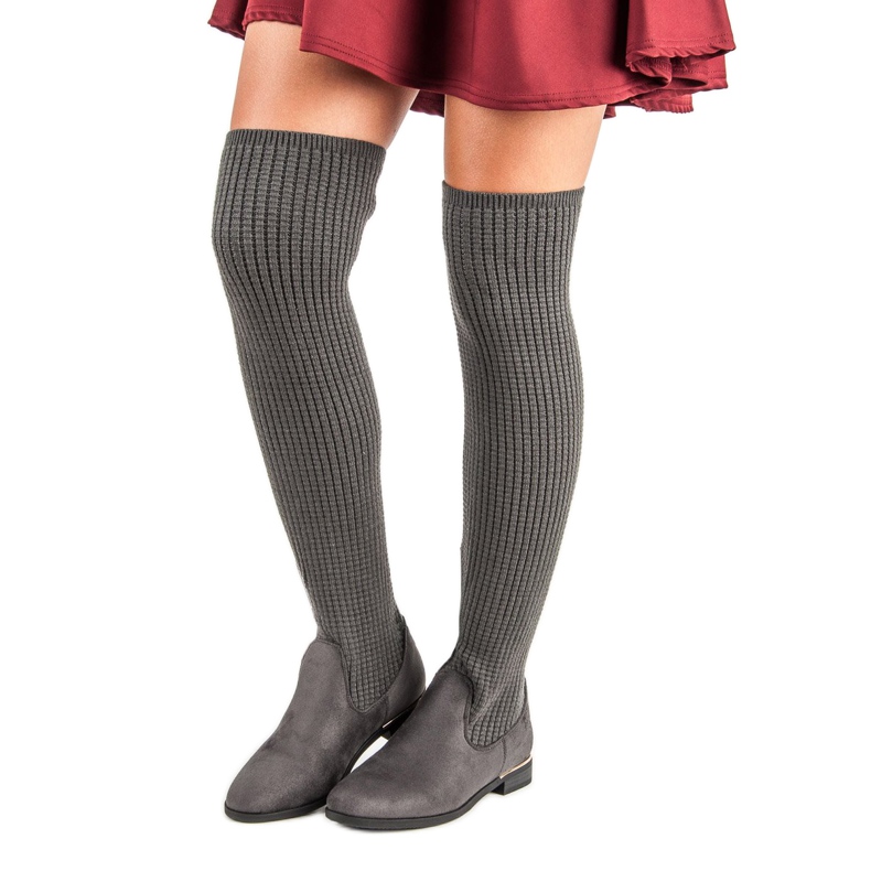 Super Me Felszerelt női csizma szürke 1